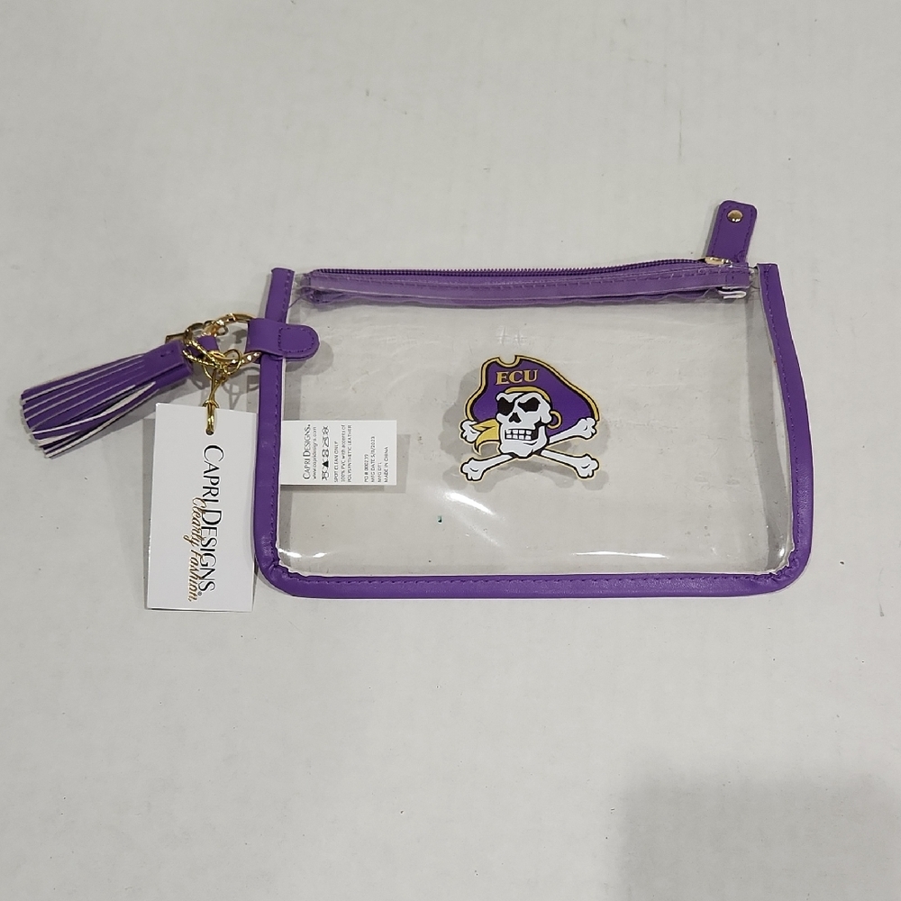 NWT ECU Purple Clear Accessory Pouch